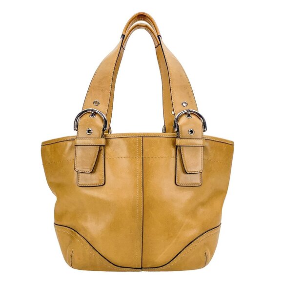 COACH Tan Leather Tote Shoulder Bag - M05D-9544 - Picture 1 of 16